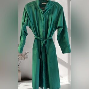 British Mist Vibrant Green Trench Coat🔥